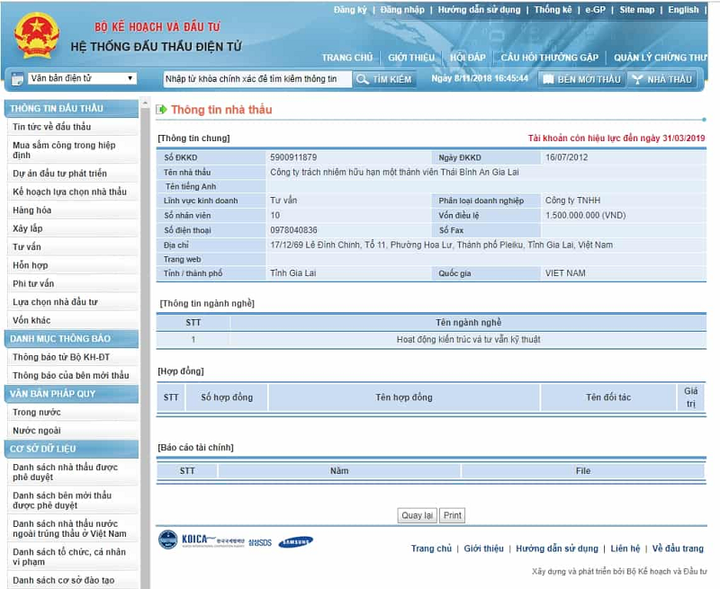 Hướng dẫn tra cứu thông tin nhà thầu trên hệ thống mạng đấu thầu Quốc gia 4 dau thau qua mang 5