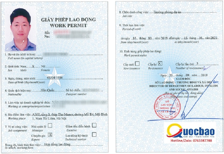 Cost of work permit for foreigners - Luật Quốc Bảo